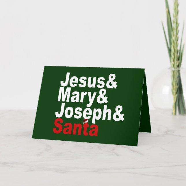 Cartes Pour Fêtes Annuelles Jésus et Marie & Joseph & Père Noël (Devant)