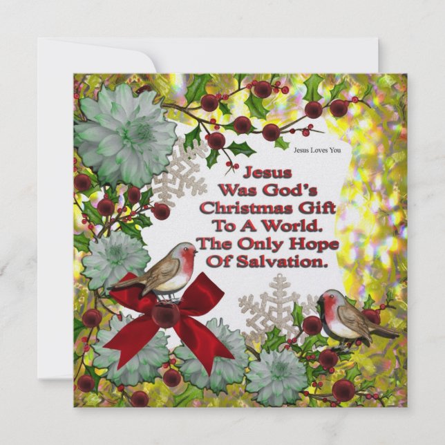 Cartes Pour Fêtes Annuelles Jésus Était le cadeau de Noël de Dieu (Devant)