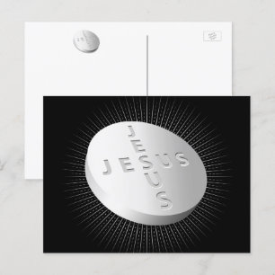 Cartes Pour Fêtes Annuelles Jésus Guérit la Pilule - Foi Chrétienne Priez Dieu