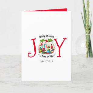 Cartes Pour Fêtes Annuelles JESUS   JOIE AU MONDE   Christian   Noël