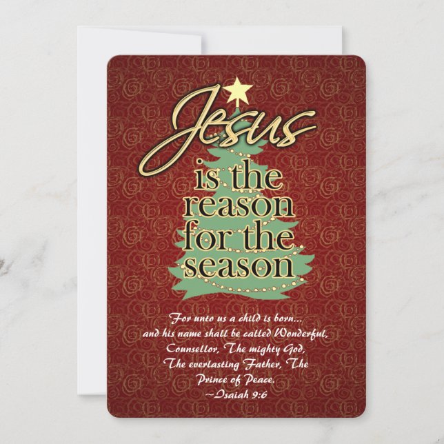 Cartes Pour Fêtes Annuelles Jésus la raison Christian Christmas Flat Salutatio (Devant)