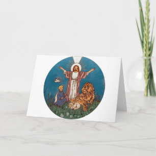 Cartes Pour Fêtes Annuelles Jésus le Lion et l'Agneau
