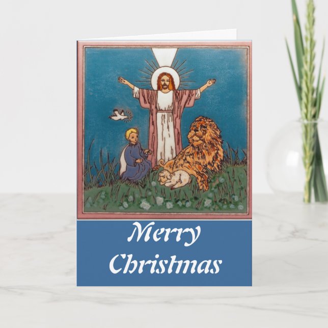 Cartes Pour Fêtes Annuelles Jésus le Lion et l'Agneau (Devant)