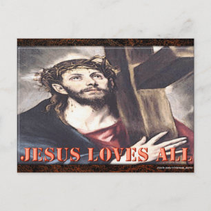 CARTES POUR FÊTES ANNUELLES JESUS LOVES ALL