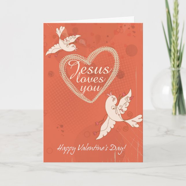 Cartes Pour Fêtes Annuelles Jesus Loves You Custom Valentine's Day Card (Devant)