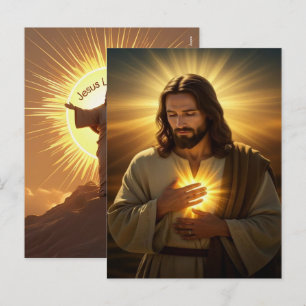 Cartes Pour Fêtes Annuelles Jésus m'aime 2025 Vacances Foi 2026