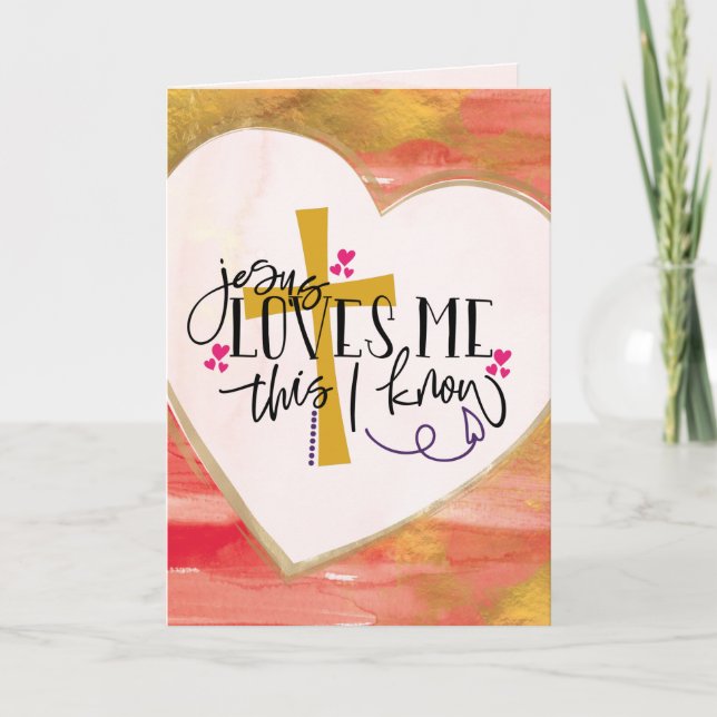 Cartes Pour Fêtes Annuelles "Jésus m'aime ce que je sais" Saint-Valentin (Devant)