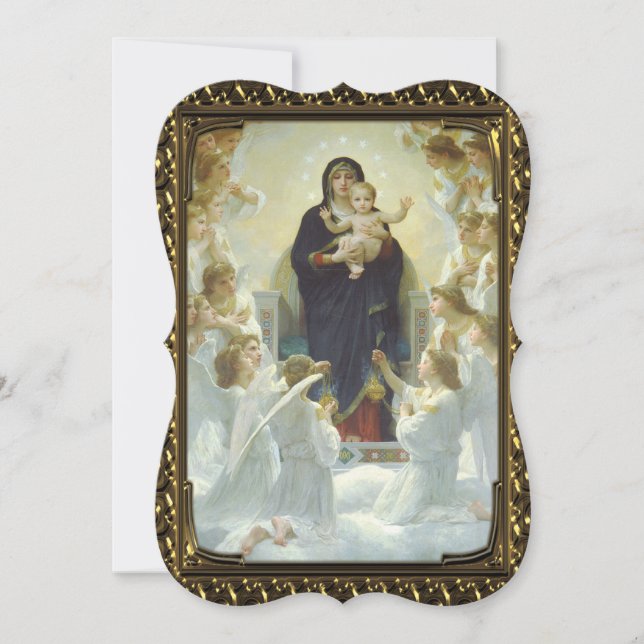 Cartes Pour Fêtes Annuelles Jesus Mary Angels Art fin Fantastique Coupe Noël (Devant)