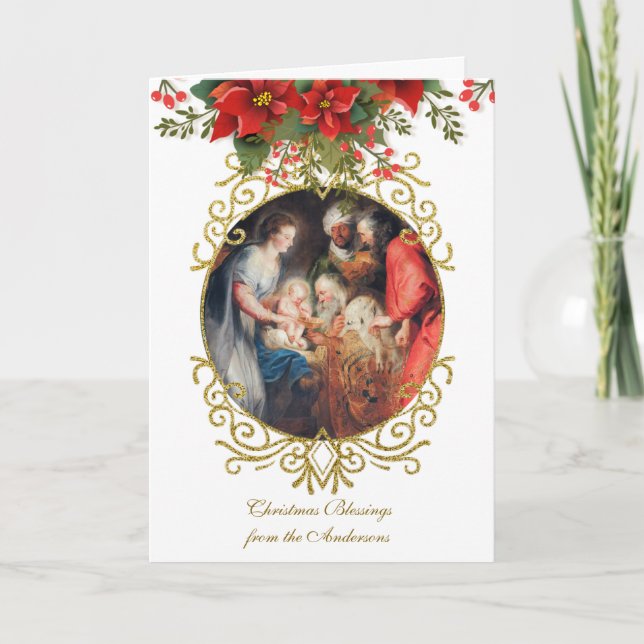 Cartes Pour Fêtes Annuelles Jésus religieux Vierge Marie Joseph Rubens (Devant)