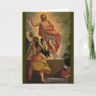 Cartes Pour Fêtes Annuelles Jésus ressuscité au-dessus de sa tombe