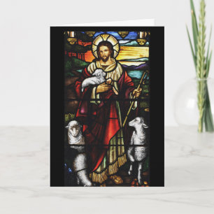 Cartes Pour Fêtes Annuelles Jesus Shepherd and His Sheep