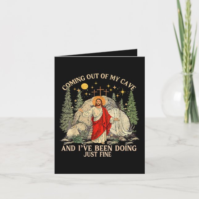 Cartes Pour Fêtes Annuelles Jésus sortant de ma grotte  (Devant)