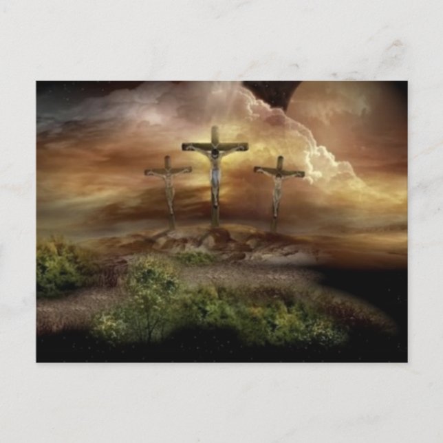 CARTES POUR FÊTES ANNUELLES JÉSUS SUR LA CROIX (Devant)