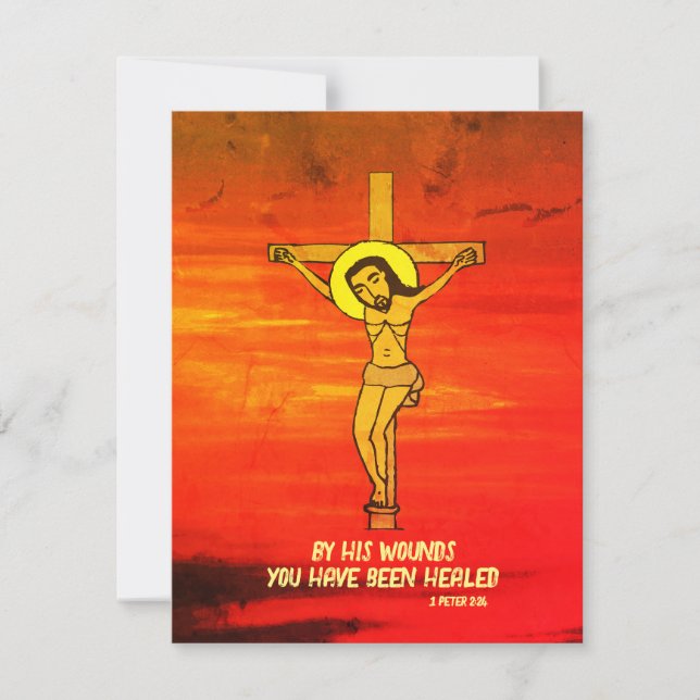 Cartes Pour Fêtes Annuelles "Jésus sur la Croix" Vendredi saint Pâques (Devant)