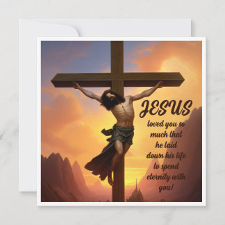 Cartes Pour Fêtes Annuelles Jésus sur une foi chrétienne croisée