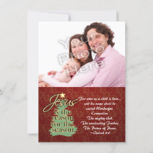 Cartes Pour Fêtes Annuelles Jesus the Reason Christian Christmas Photo Card