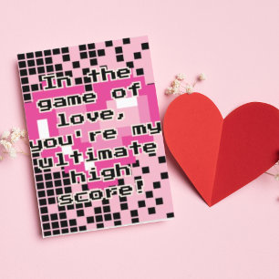 Cartes Pour Fêtes Annuelles Jeu d'amour Coeurs mignons Joueur Saint Valentin
