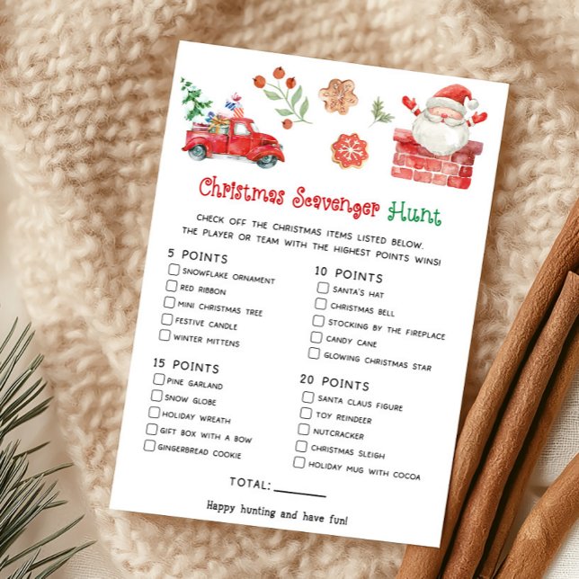 Cartes Pour Fêtes Annuelles Jeu de chasse au trésor de Noël (Christmas Party Games)