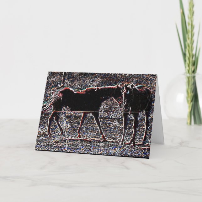 Cartes Pour Fêtes Annuelles Jeu de cheval (Devant)