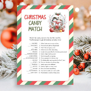 Cartes Pour Fêtes Annuelles Jeu de correspondance de bonbons de Noël