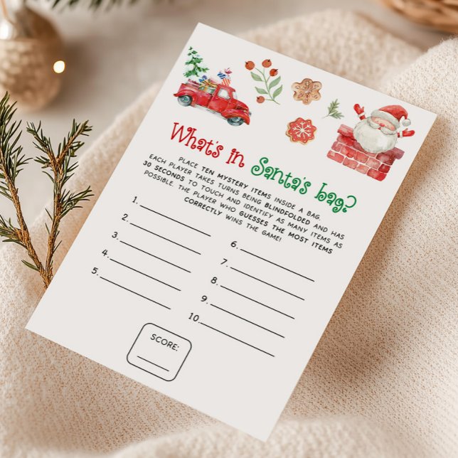 Cartes Pour Fêtes Annuelles Jeu de devinette du sac du Père Noël à Noël (Christmas Party Games)