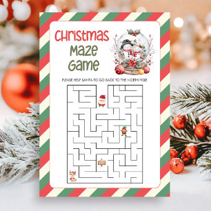 Cartes Pour Fêtes Annuelles Jeu de Labyrinthe de Noël