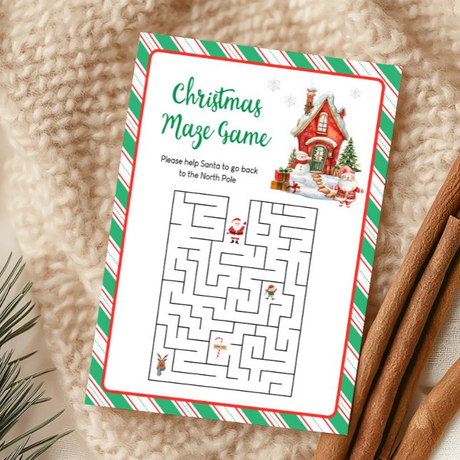 Cartes Pour Fêtes Annuelles Jeu de labyrinthe pour la fête de Noël (Christmas Party Games)