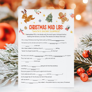 Cartes Pour Fêtes Annuelles Jeu de Mad Libs de Noël