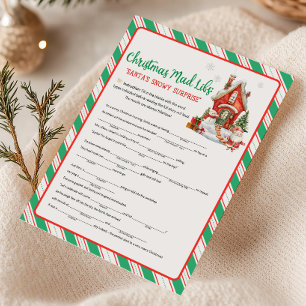 Cartes Pour Fêtes Annuelles Jeu de Mad Libs pour la fête de Noël