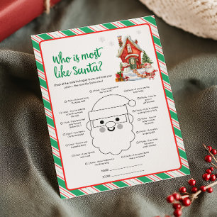 Cartes Pour Fêtes Annuelles Jeu de Noël : Qui est le plus comme le Père Noël