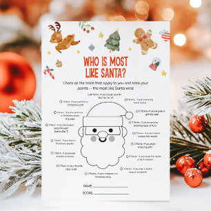 Cartes Pour Fêtes Annuelles Jeu de Noël : Qui ressemble le plus au Père Noël