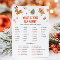 Jeu de nom de lutin de Noël
