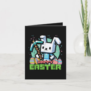 Cartes Pour Fêtes Annuelles Jeu de pixels de lapin de Pâques heureux