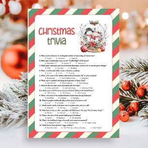 Cartes Pour Fêtes Annuelles Jeu de questions-réponses de Noël