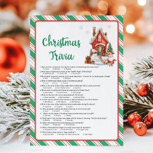 Cartes Pour Fêtes Annuelles Jeu de quiz de fête de Noël