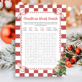Cartes Pour Fêtes Annuelles Jeu de recherche de mots de Noël