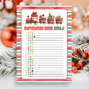Cartes Pour Fêtes Annuelles Jeu d'émoji de chanson de Noël