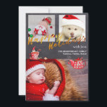 Cartes Pour Fêtes Annuelles Jeu d'or Chalkboard elfe de Noël photo de vacances<br><div class="desc">3 photo carte personnalisable, Aquarelle art original amusant avec elfes amusants, teacup et carte d'ornements créés juste pour vous. Célébrez la saison des Joyeux Fêtes et diffusez Joy et chaleur avec cette carte amusante Watercolor. Arrière - plan de tableau noir et or Script "Joyeuses fêtes". Coeurs de feuille d'or au...</div>