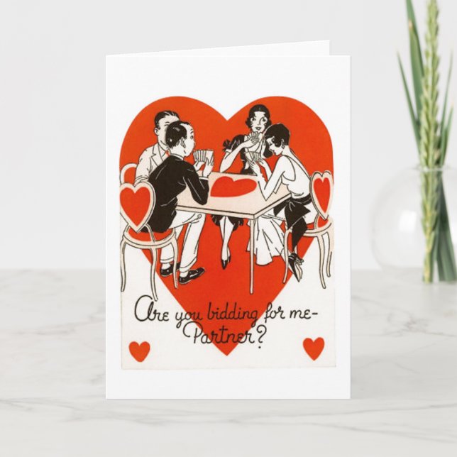 Cartes Pour Fêtes Annuelles Jeu du Pont de la Saint-Valentin (Devant)