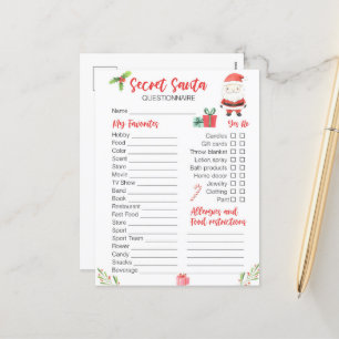 Cartes Pour Fêtes Annuelles Jeu Festive Christmas Secret Père Noël