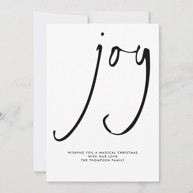 Cartes Pour Fêtes Annuelles Jeu moderne Script noir blanc Noël (Devant)