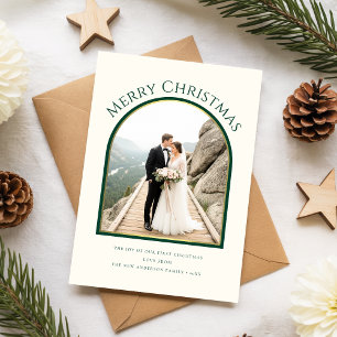 Cartes Pour Fêtes Annuelles Jeune couple marié Arche Photo Noël