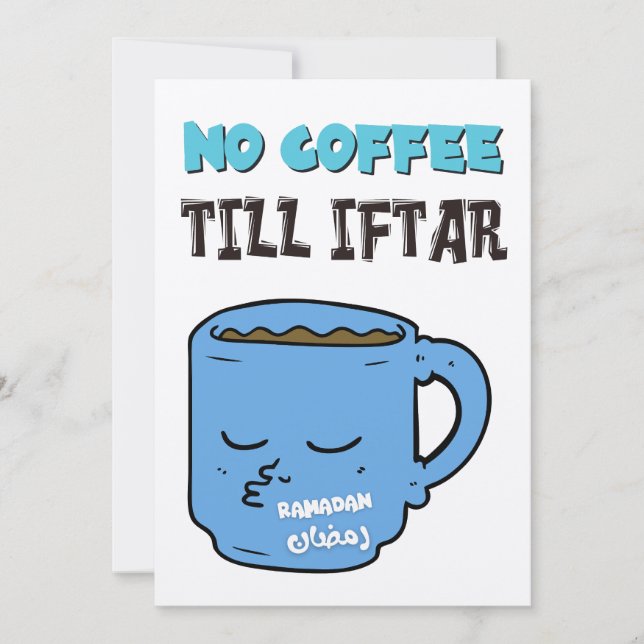Cartes Pour Fêtes Annuelles Jeûne de Ramadan Pas de café jusqu'au Iftar Mème d (Devant)