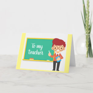 Cartes Pour Fêtes Annuelles "JEUNE NOËL EST SOUHAITÉ" à UN ENSEIGNANT "HOMME"