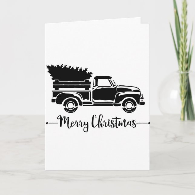 CARTES POUR FÊTES ANNUELLES JEUNE STYLE DE CAMION DE NOËL (Devant)