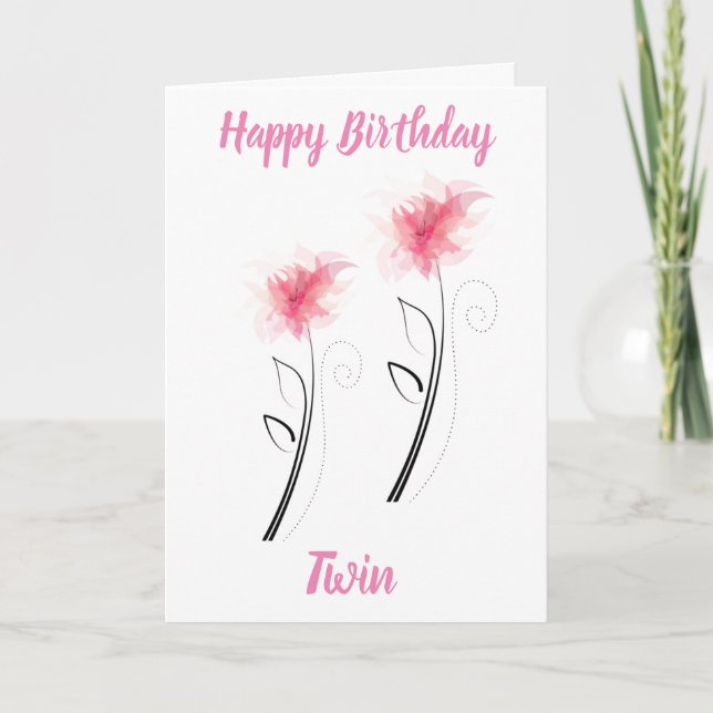 CARTES POUR FÊTES ANNUELLES JEUX ANNIVERSAIRE AVEC AMOUR À MON ***TWIN*** ANNI (Devant)