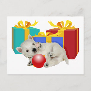 Cartes Pour Fêtes Annuelles Jeux de Noël de chiots Westie