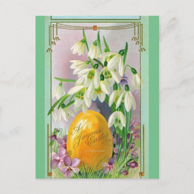 CARTES POUR FÊTES ANNUELLES JEUX FLEURS DE NEIGE ET OEUFS DE PÂQUES (Devant)