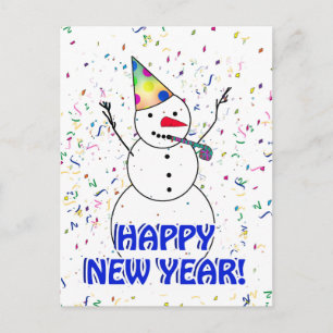 Cartes Pour Fêtes Annuelles JEUX NOUVEL AN ! Célébrer Snowman