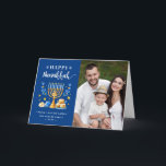 Cartes Pour Fêtes Annuelles Jewish Festive Holidays Happy Hanukkah Photo<br><div class="desc">Send your Wishes with this Photo Holiday Card that feature a Hanukkah Script and Watercolor Jewish Holiday Symbols to highlight your greeting message.</div>